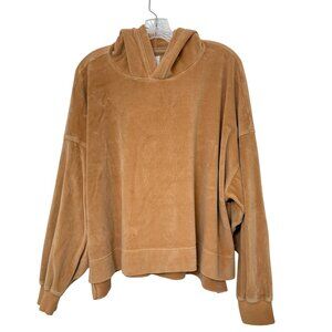 Aerie Velour Cropped Oversized Pullover Hoodie Women's Size XL
